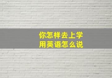 你怎样去上学 用英语怎么说